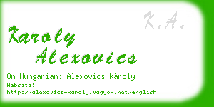 karoly alexovics business card